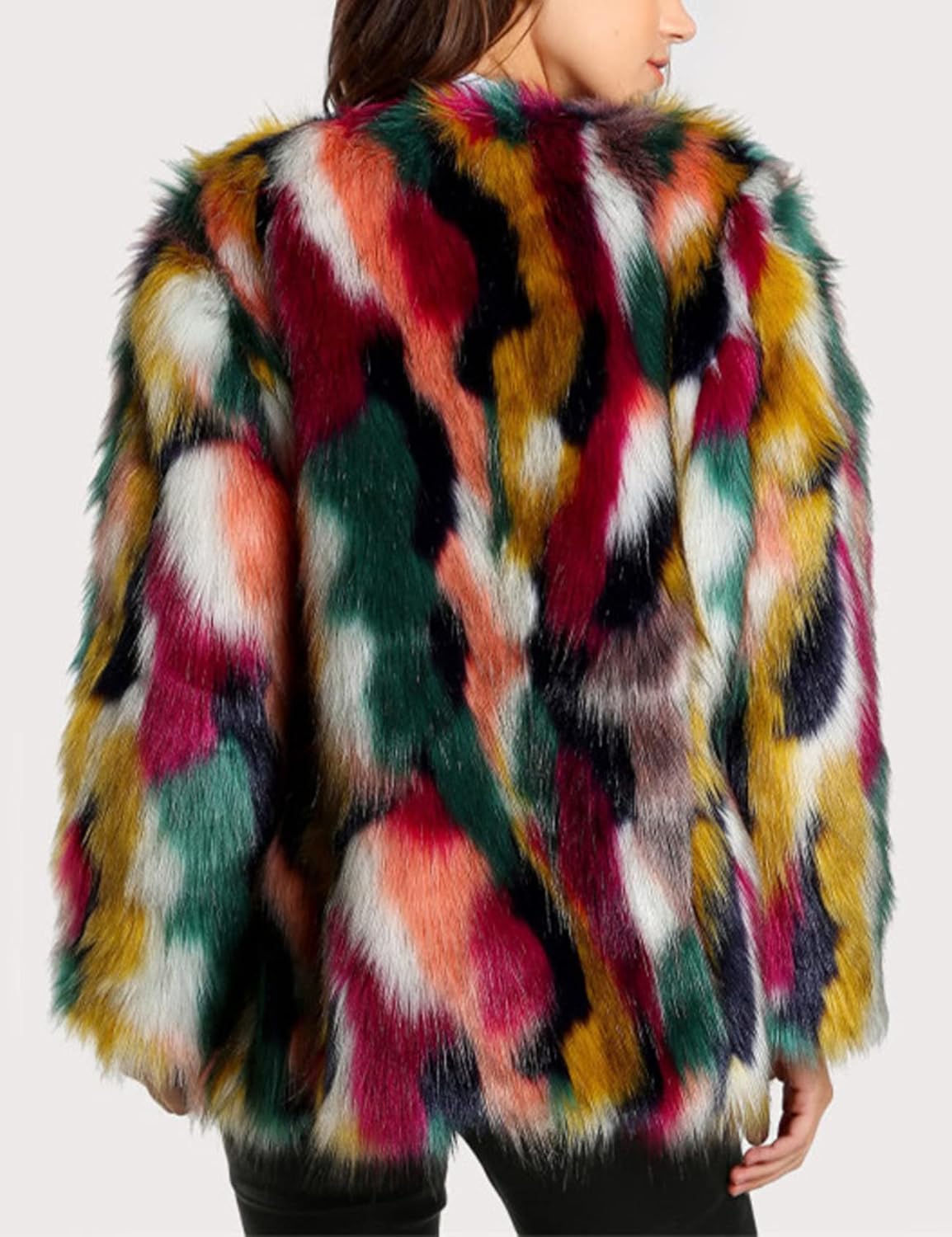 Yimoon Faux Fur Coats for Women Fur Fuzzy Coat Jacket Fluffy Shaggy Jackets Overcoat - Image 4