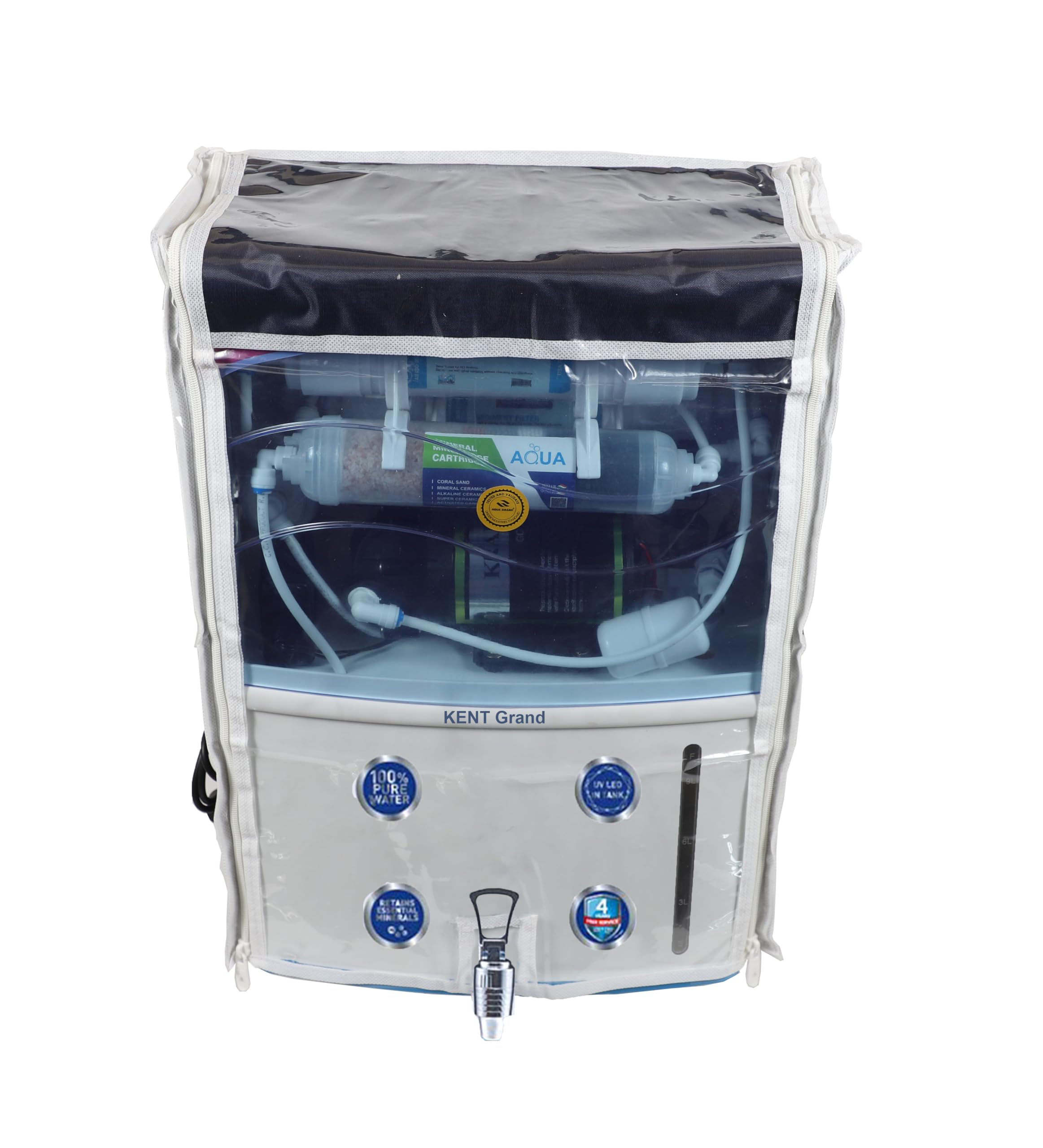 Body Protective Cover Compatible with kent Grand RO+UV+LED+UF+TDS Dust Proof scratch Resistant Control Water Purifier (Black)-image-43
