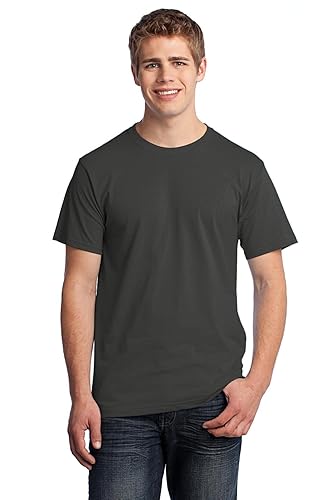 Miniatura 3 de Fruit of the Loom - Para hombres, 5 onzas, camiseta 100% algodón pesado (3931), color gris carbón, talla 4XL, paquete de 6