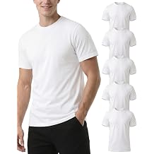 5 Pack Breathable Cotton Blend Men's T-Shirts Crewneck Undershirts Tees