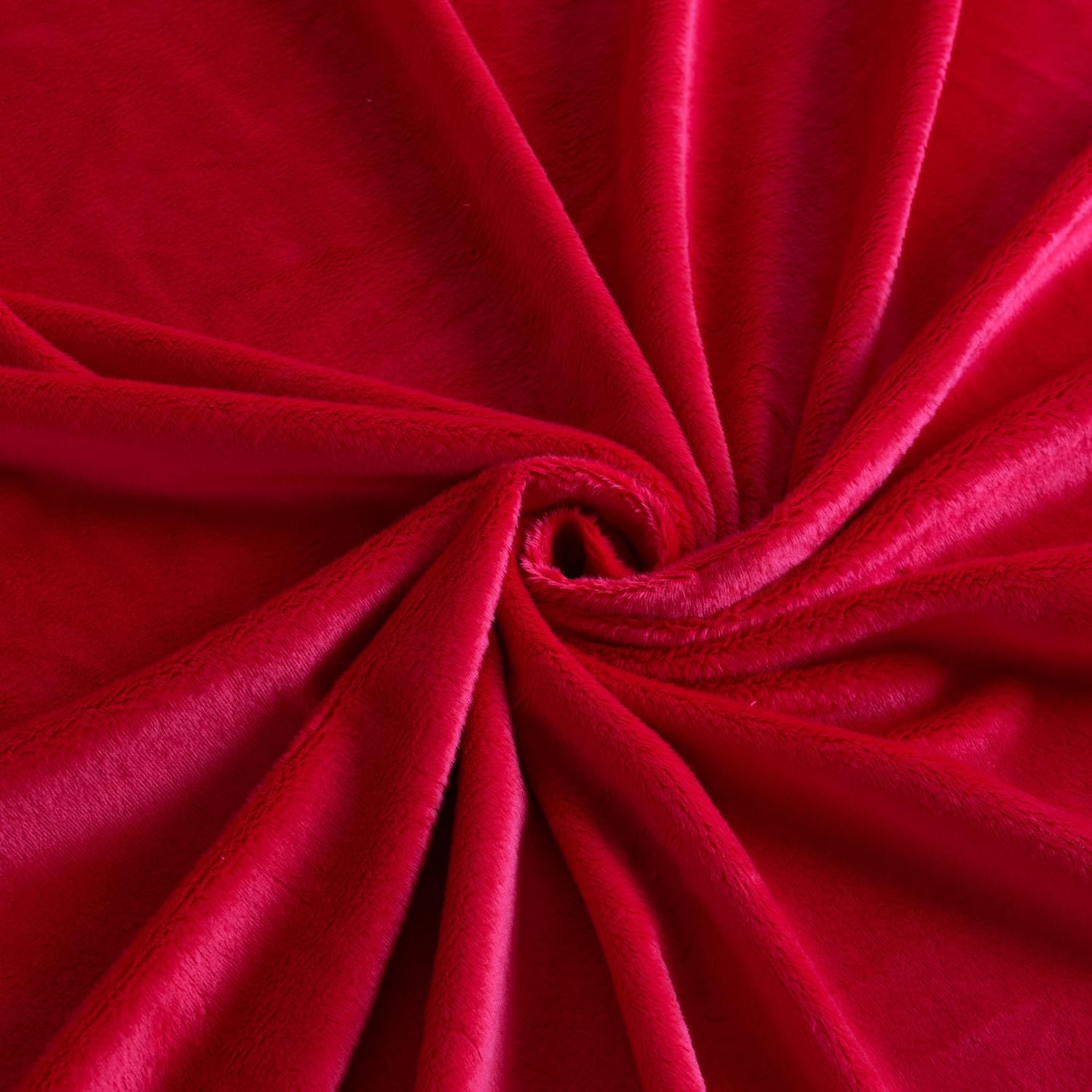 Minky Fabric by The Yard for Pillows, Toys, Garments, Baby Products, and Blankets 60" Wide(Red,2Yard)