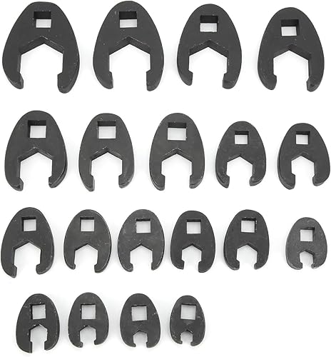 Miniatura 8 de Aramox Juego de llaves de pata de gallo de 19 piezas, juego de llaves de tuerca métricas y estándar de 0.315-1.260 in/0.3-1.3 pulgadas, juego