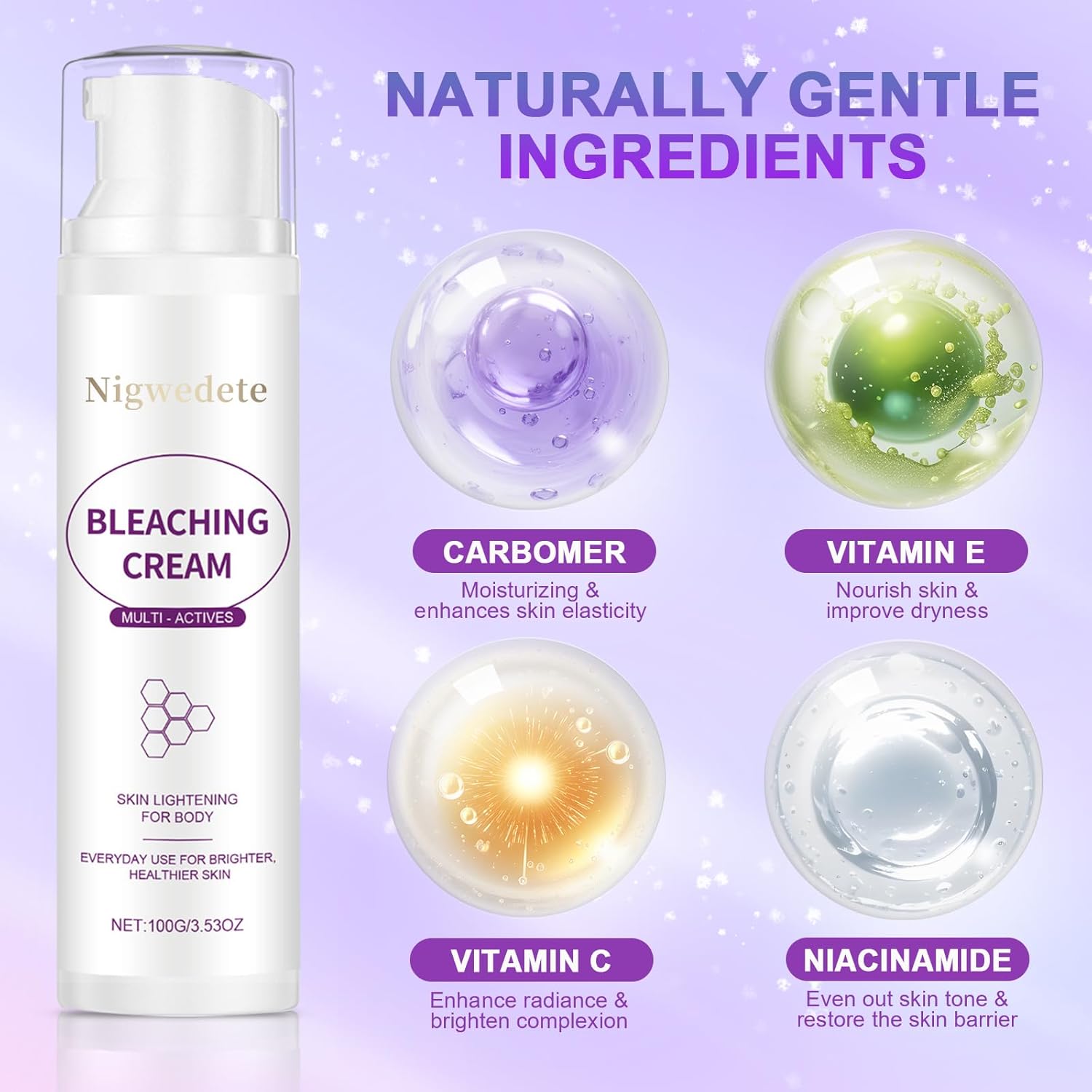 Skin Bleaching Cream with Vitamin C, Intimate Area & Body Faded for Dark Spots, Fast Lightening for Armpit, Inner Thighs, Knees and Elbows, Sensitive Skin and Bikini Line (3.52 fl.oz) - Image 3