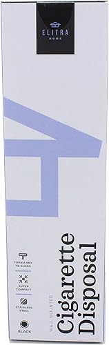 Miniatura 10 de Receptáculo de tope de cigarrillo al aire libre montado en la pared (plata)