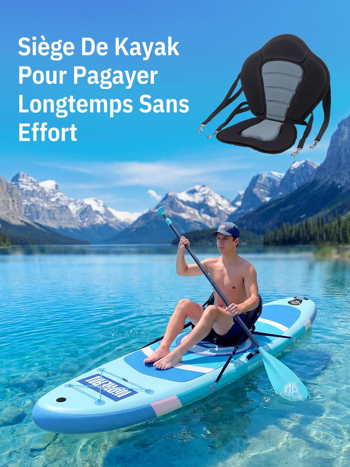 Niphean Paddle Gonflable Adulte avec Siège, (Ultraléger) Stand Up Paddle pour Femmes, Paddle Gonflable avec Aileron StabilTrac pour +30% Stabilité, Paddle Antidérapante pour Le Yoga et avec Animaux