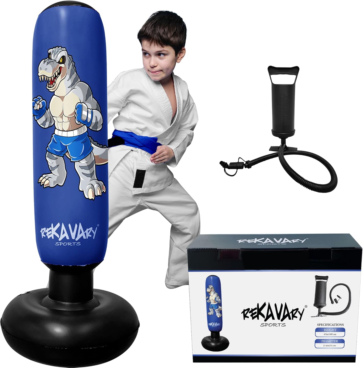 Dinosaur Punching Bag for Kids with Pump and Repair Kit. 5
