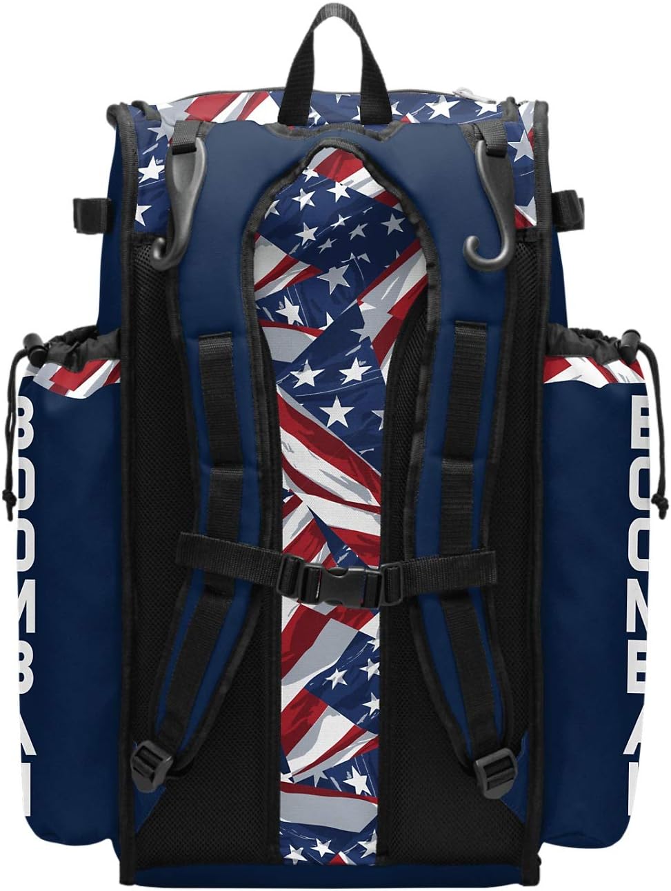 Boombah Superpack Bat Bag - Backpack Version (no wheels) - Holds 4 Bats - USA Independence Navy/Red/White