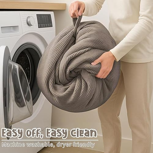 Miniatura 9 de Nobildonna Funda para Silla Puf de 3 pies (Sin Relleno) 35"×43" Silla Puf Grande de Almacenamiento de Animales de Peluche Lavable Funda para Silla