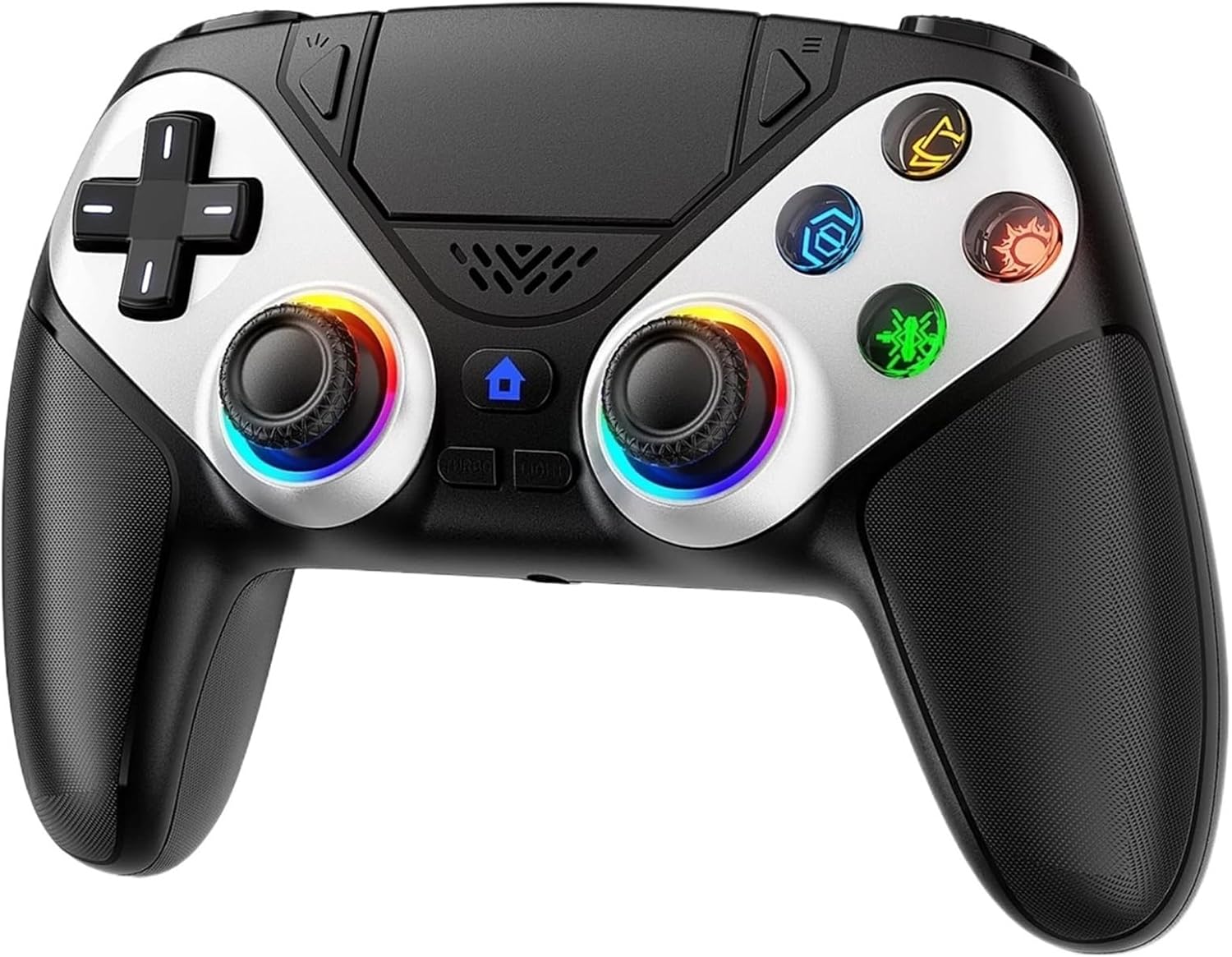 互換性がありますPS5/PC ワイヤレス ゲームパッド - ホール効果トリガー、RGB、ターボ振動、プログラム可能なボタン(Blue