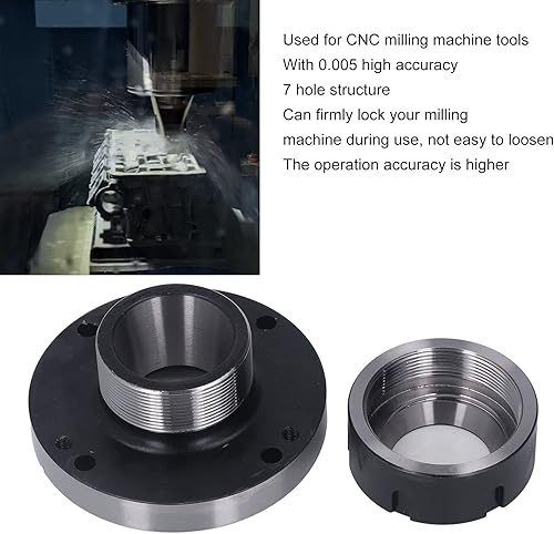 Miniatura 3 de Portabrocas ER50, 4.921 in de diámetro 7 agujeros 0.005 soporte de torno alto, resistencia Oxidati y alta dureza, fácil instalación y extracción