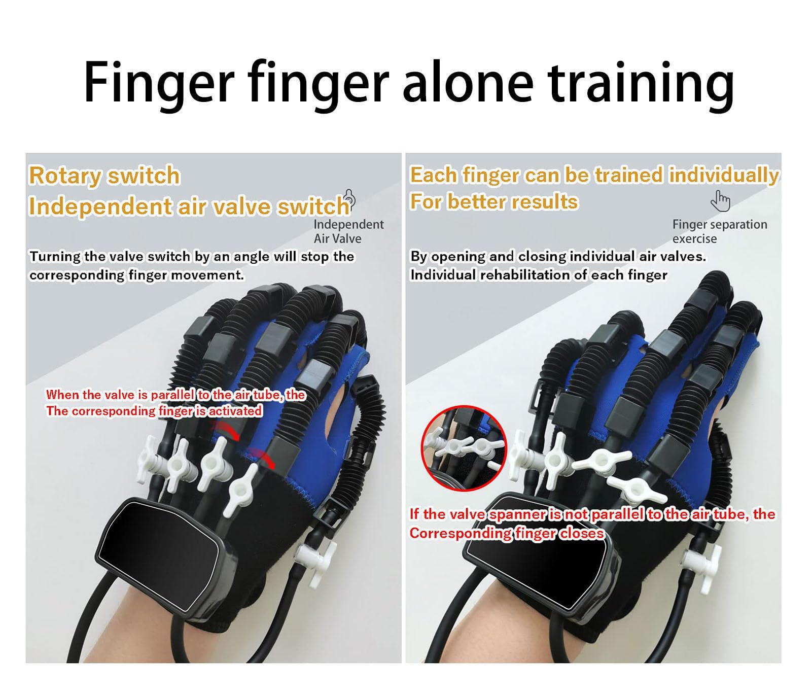Rehabilitación Guantes de Robot para la función de los Dedo y la Mano Rehabilitación, para la Artritis Cerebral de Artritis de hemiplejia de hemiplejía(Size:M,Color:Mano Izquierda)