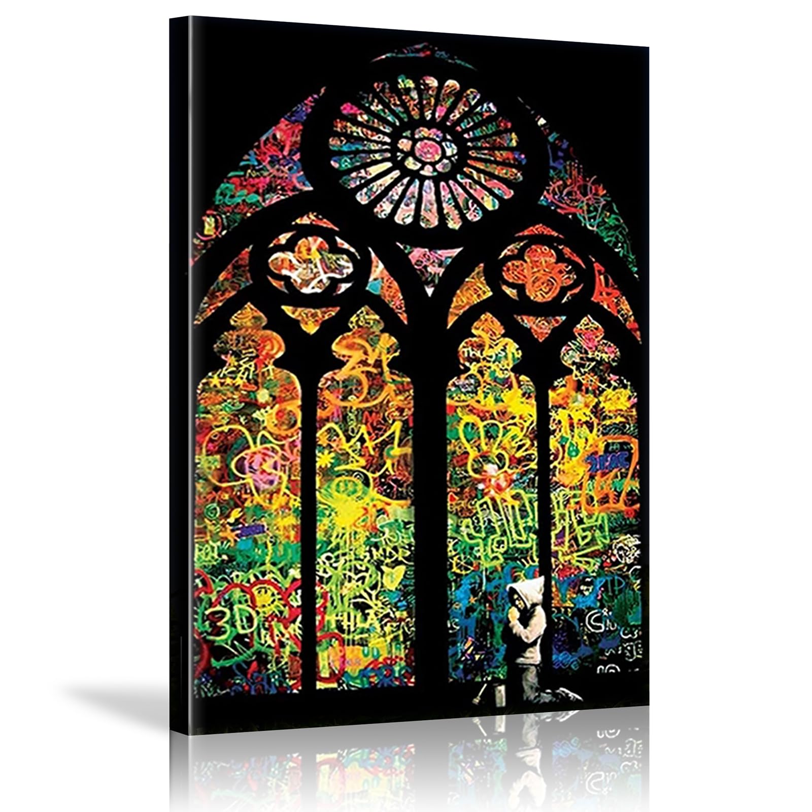 DQTUYIOP Banksy Art Print Praying Boy Kid Inner Frame 80x120cm Abstract Wall Art for Living Room Canvas Print of Banksy Grafitti Famous Painting Reproductions Wall Hangins, Bedroom Home Decorations