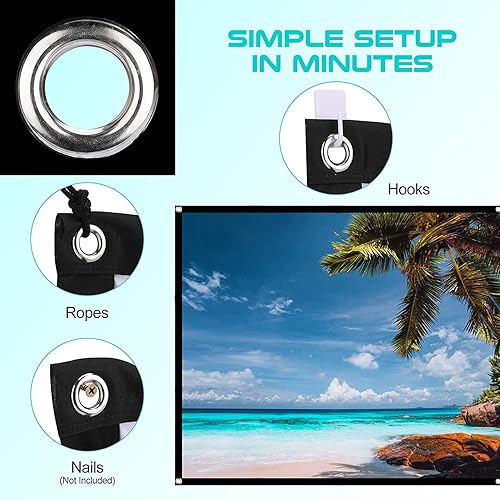 Miniatura 3 de Pantallas de proyección de 40 a 100 pulgadas, pantalla de proyector de película 169 4K HD trasera 4K HD, diseño sin arrugas, pantalla ancha para