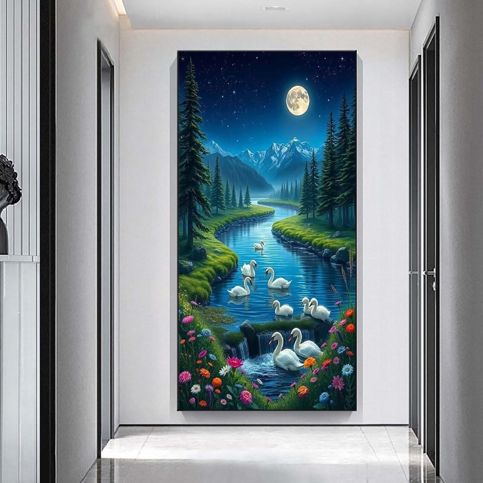 Księżyc duży, diamentowy obraz dla dorosłych, 60 x 120 cm, n5w-987