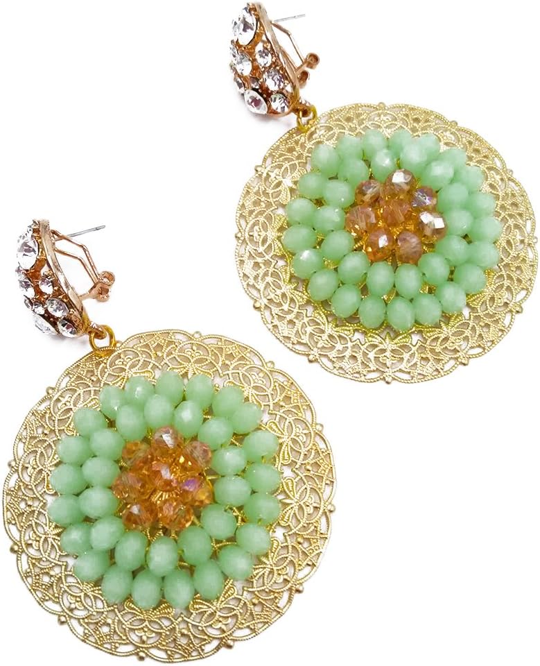 African Beads Jewelry Set Nigerian Wedding Necklace and Earrings for Women