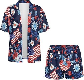 YEXIATODO Shorts Sets Women 2 Piece Outfits Summer Oversized Shirts & Shorts for Vacation Travel 2Pieces Beach Outfits
