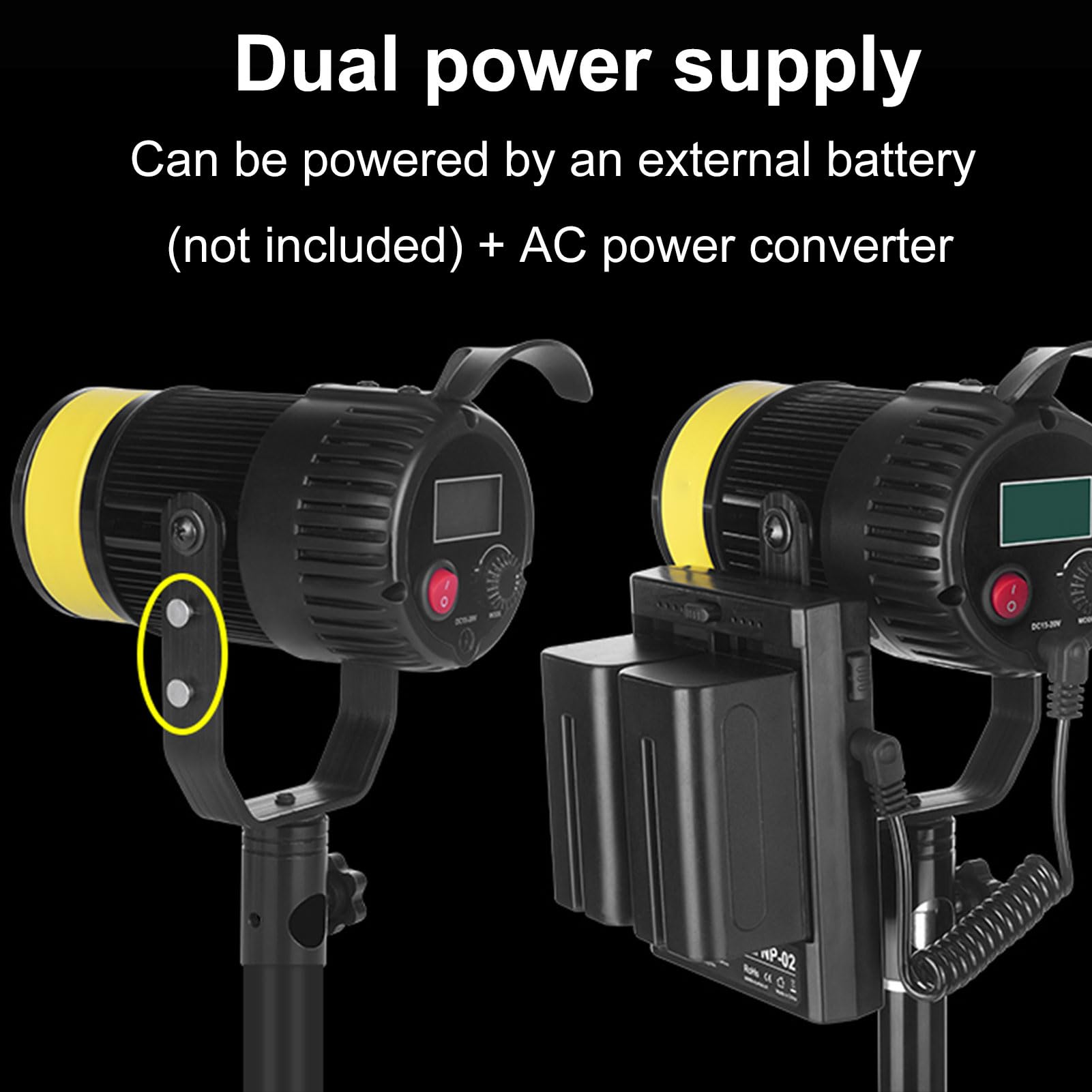 Andoer Luce LED Video, Illuminazione Foto, CRI 96+, 3500Lm, 22000Lux, Dimmerabile, 2700K - 6500K (spina UE)