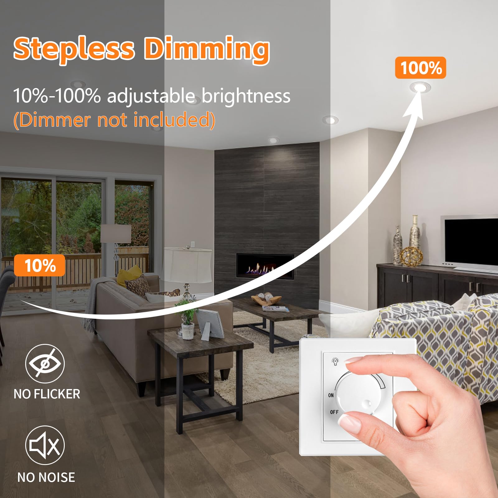 YindaLux 6x LED inbouwspots 230V dimbaar zwenkbaar LED spots 5W IP44 plafondspots 3000K/4000K/6000K inbouwspot 120° stralingshoek voor badkamer, keuken,woonkamer, gatmaat 68-80mm, nikkel