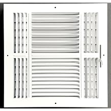 HBW 12"x 12" Duct Opening Size 4-Way Stamped Face Steel Ceiling/sidewall Air Supply Register - Vent Cover - Actual Outside Dimension 13.75" X 13.75"