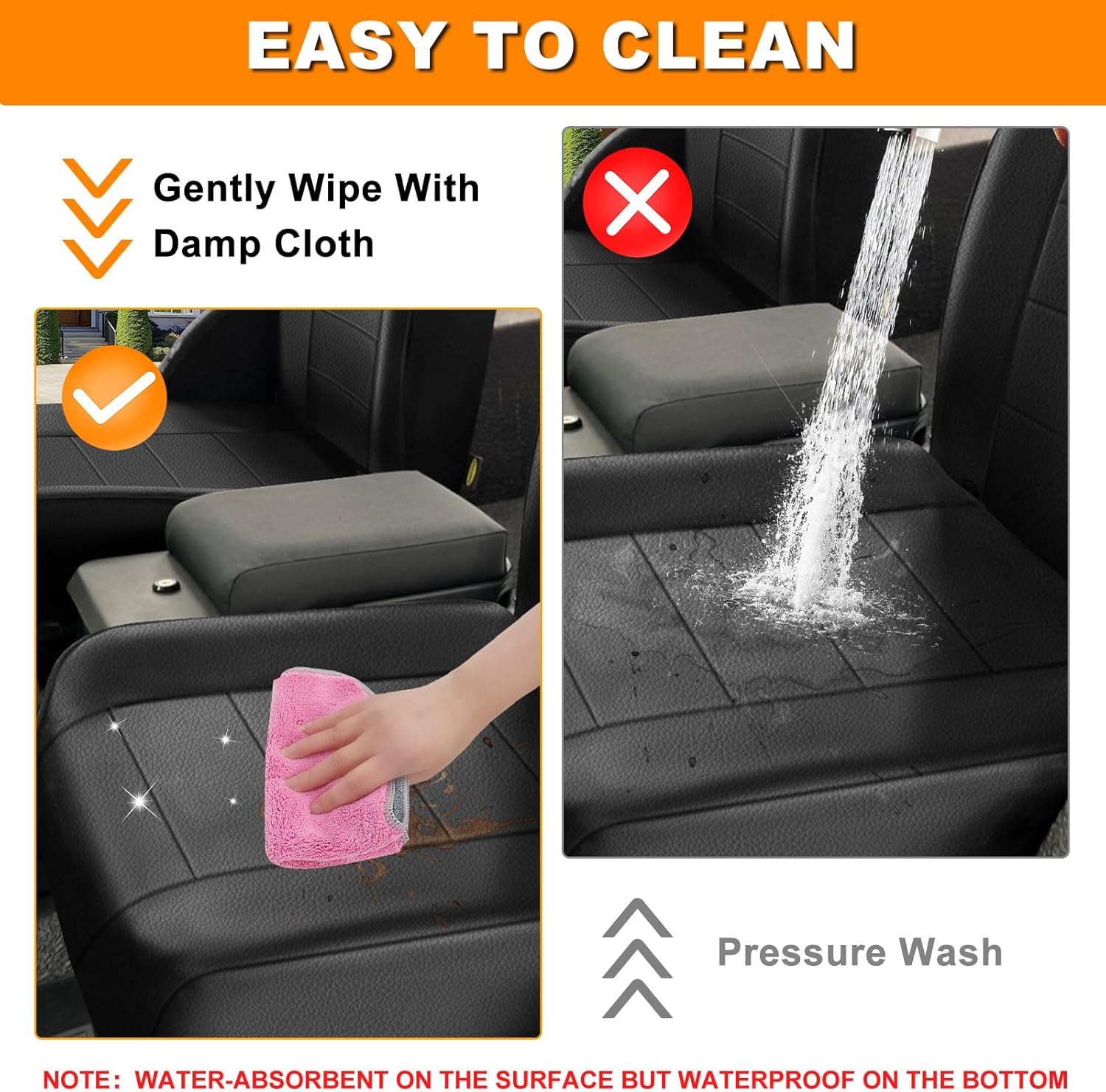 Driver & Passenger Seat Cover Compatible with 1965-1979 Jeep CJ5, 1976-1980 Jeep CJ7, Front Low-Back Bucket Seat