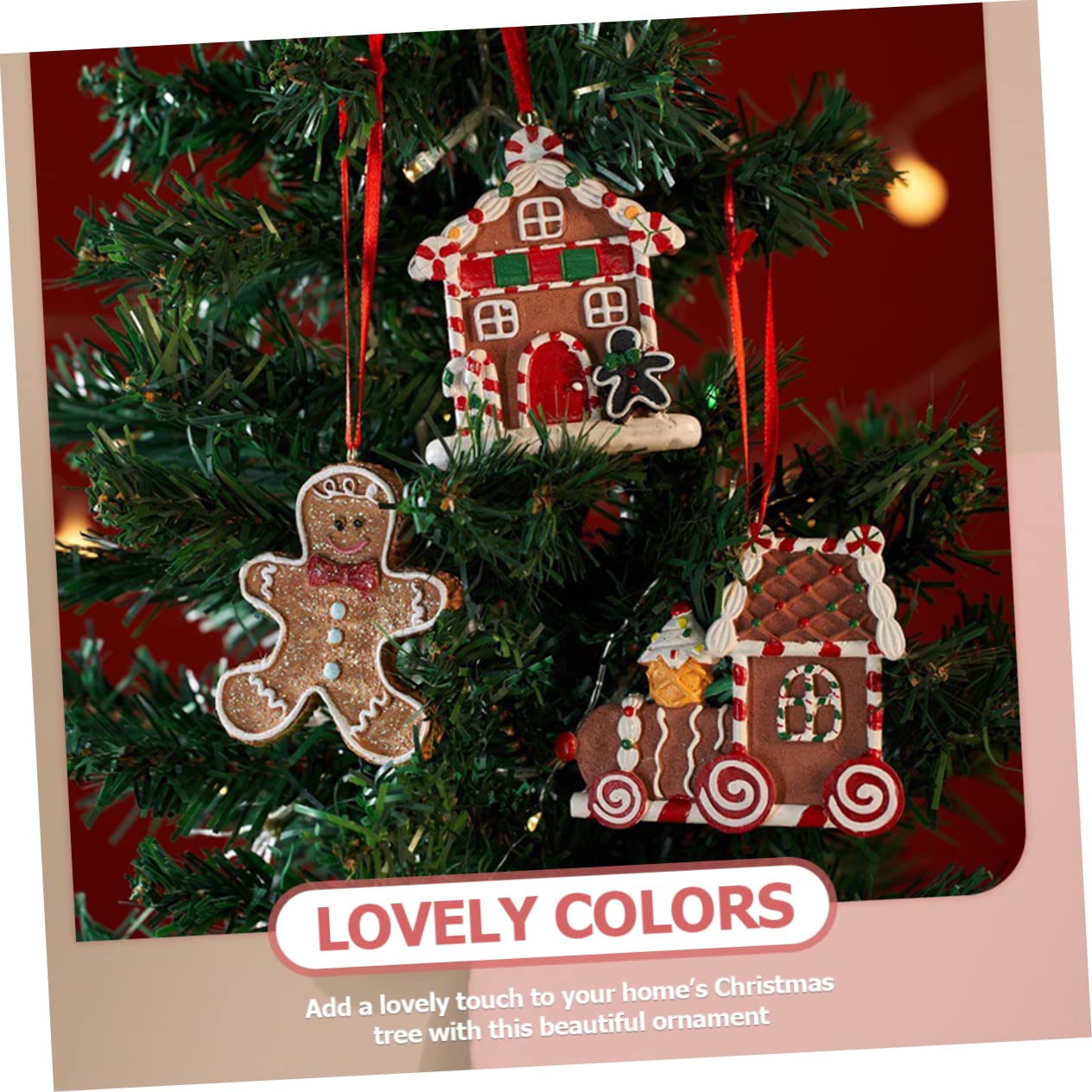 ABOOFAN 4piezas Adorno Colgante De Resina para Árbol De Navidad Decoración Festiva De Gingerbread para Mejorar La Apariencia para Puerta Pared Ventana Porche