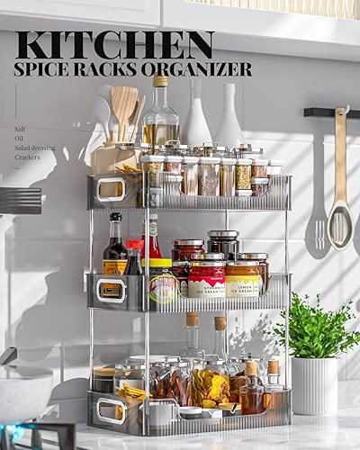 Miniatura 8 de Organizador de baño, organizador de escritorio de maquillaje transparente para tocador, encimera de tocador, encimera de baño, bandeja de tocador de