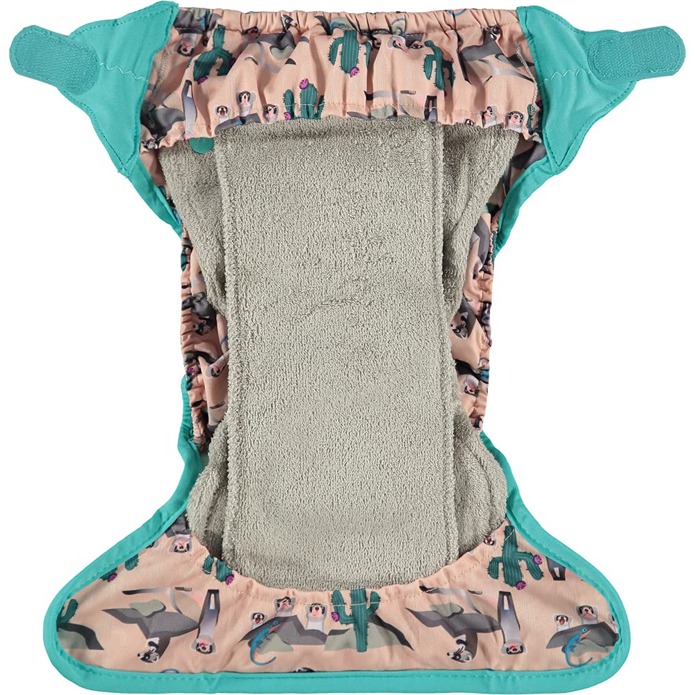 Pannolino in bambù con chiusura Aplix taglia unica dalla nascita al vasino design Furetto