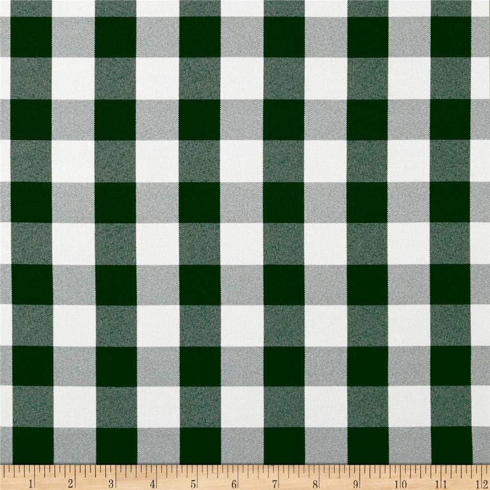 Picnic Gingham Yarn-Dyed Hunter Green/White, Fabric by the Yard