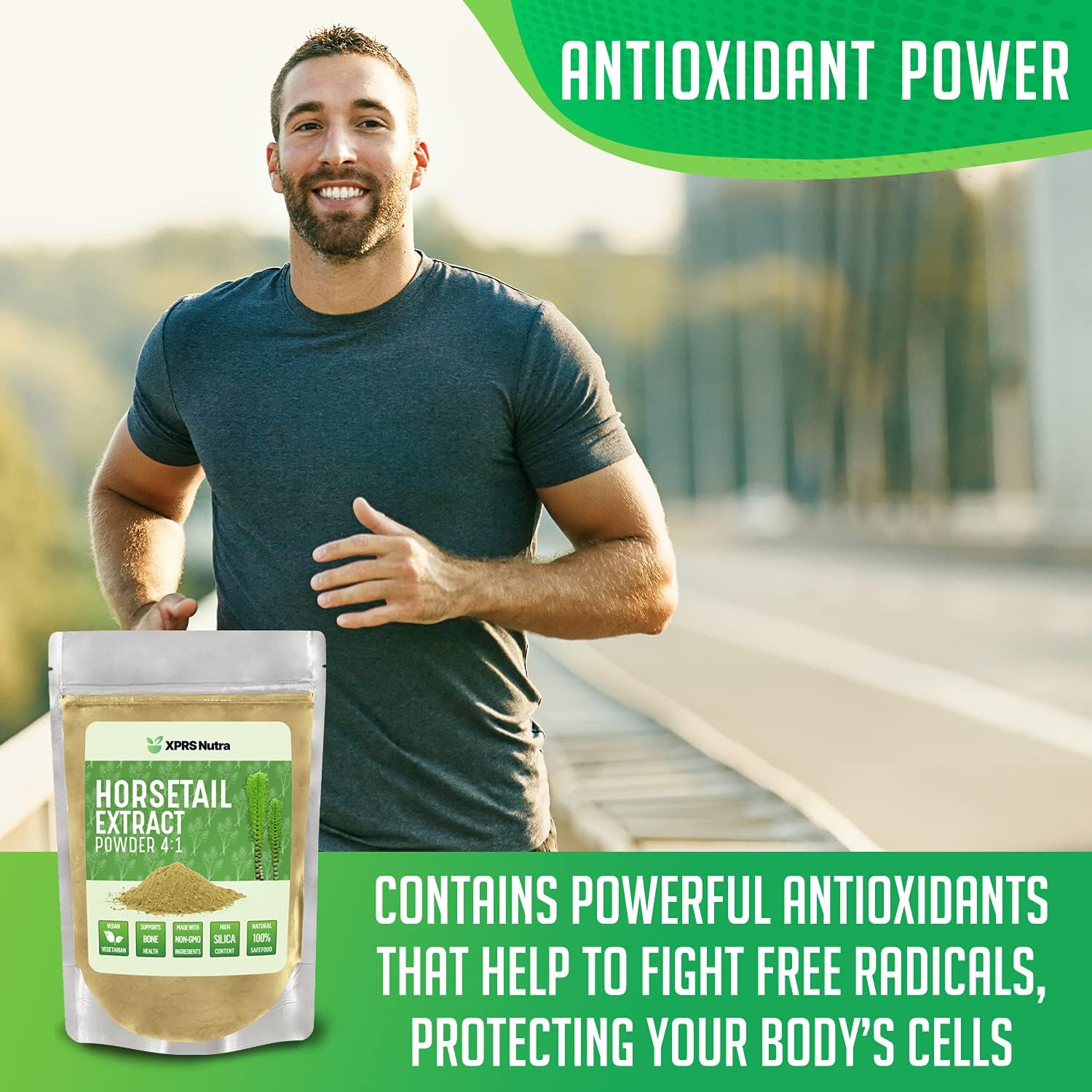 XPRS Nutra Horsetail Extract Powder for Hair, Nail, and Bone Growth - High Potency Horsetail Root Powder - High Silica Content for Maximum Growth - Vegan Friendly Horstail Extract (8oz) : Health & Household