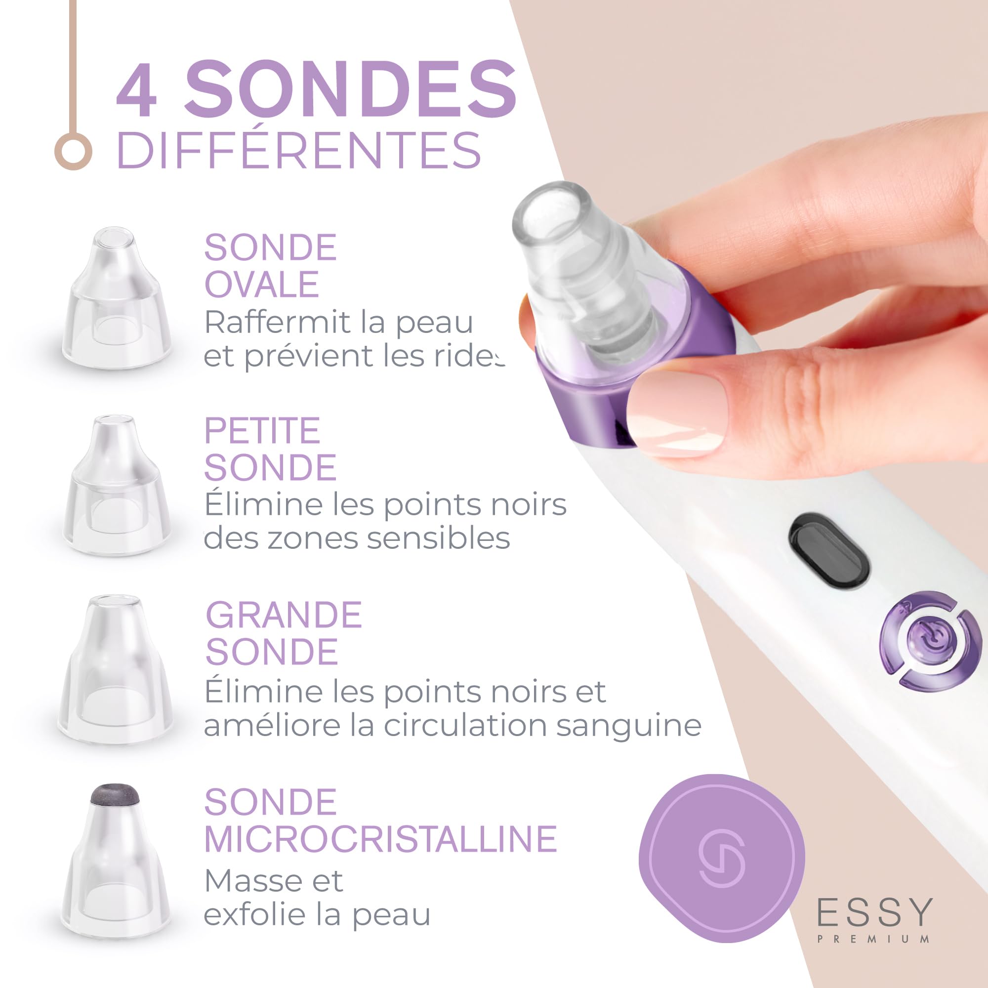 Essy Lima Elettrica Per Piedi E Aspiratore Per Punti Neri (Viola) Bundle
