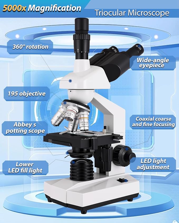 Microscopio compuesto trinocular Goldstyle 40x-5000x miniatura 2