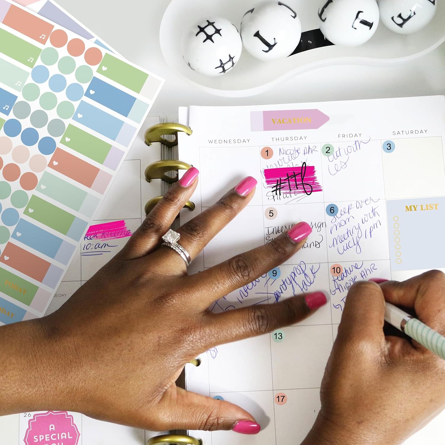 Ctosree 24 Sheets Planner Stickers with Tweezer to Do List, Macaron Color image 4
