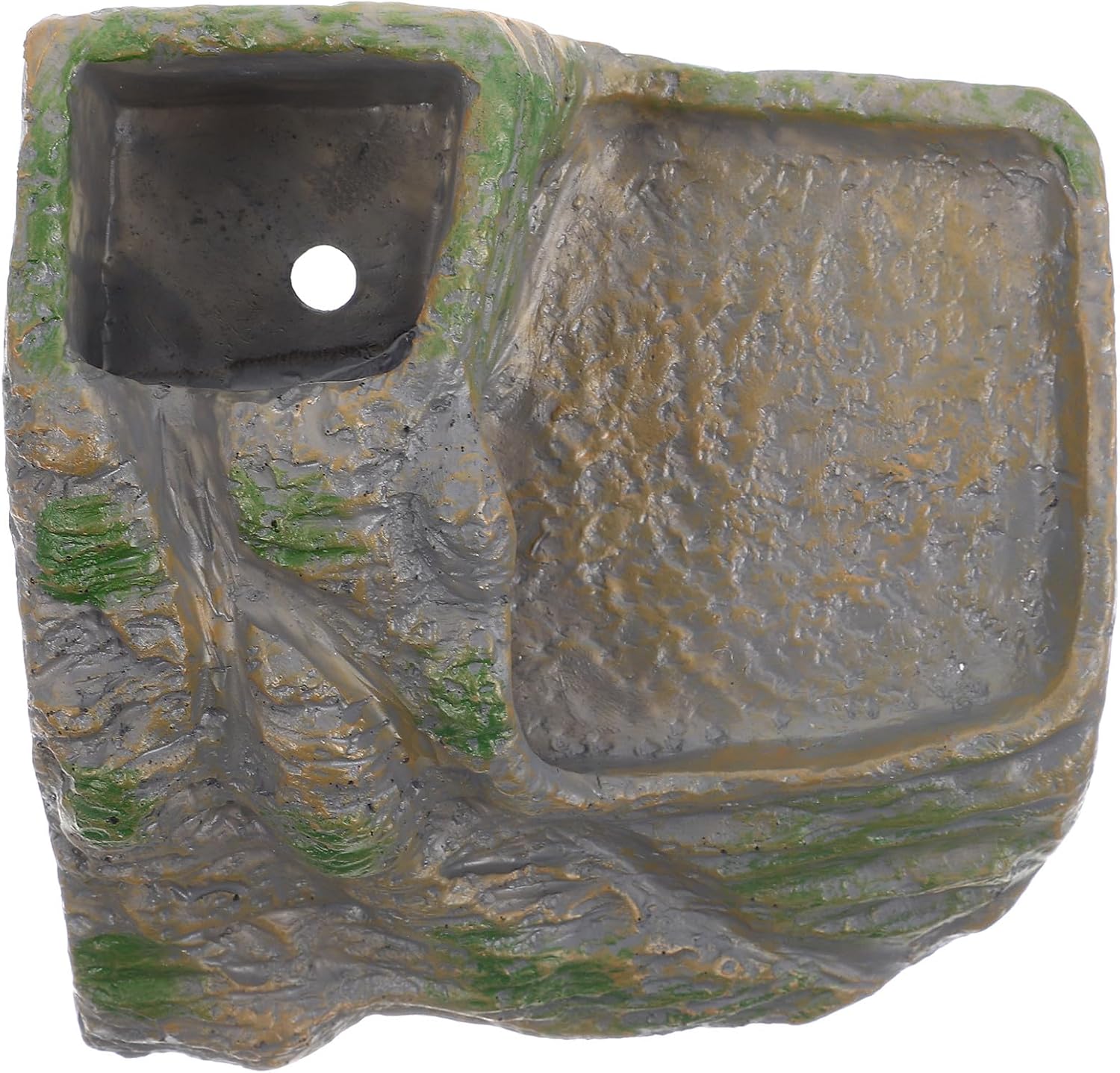 Resin Turtle Basking Platform Climbing Ramp with Artificial Rock Cave Aquarium Habitat Decor for Reptiles and Amphibians