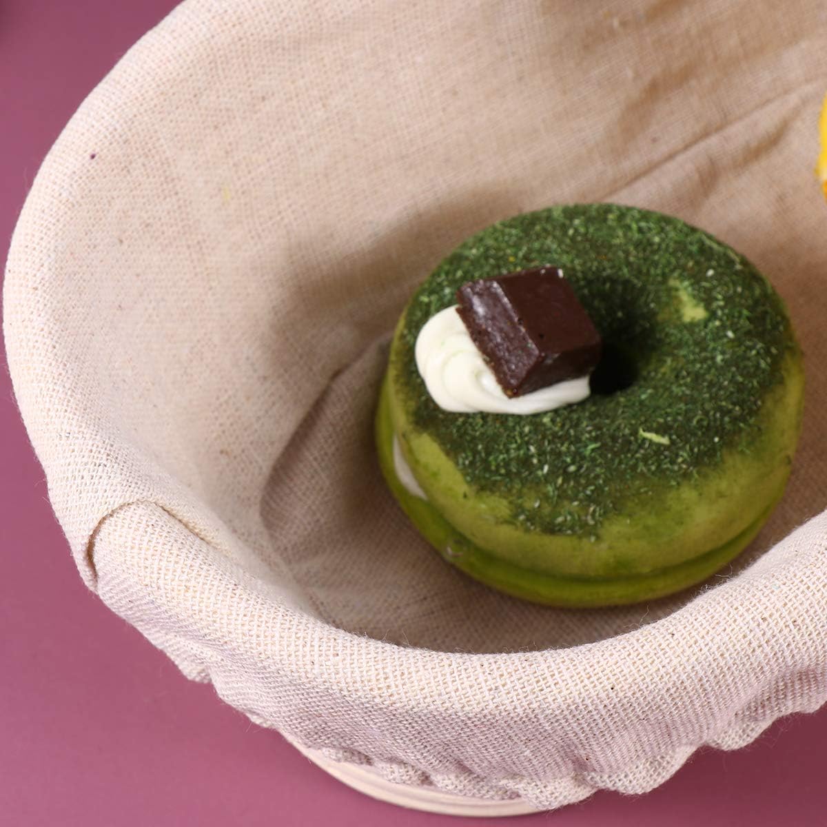 DOITOOL 2sets Rattan Proofing Baskets Fabric Liner for Sourdough Bread Baking Oval Shape Fermentation Containers for Artisan Bakers and Beginners