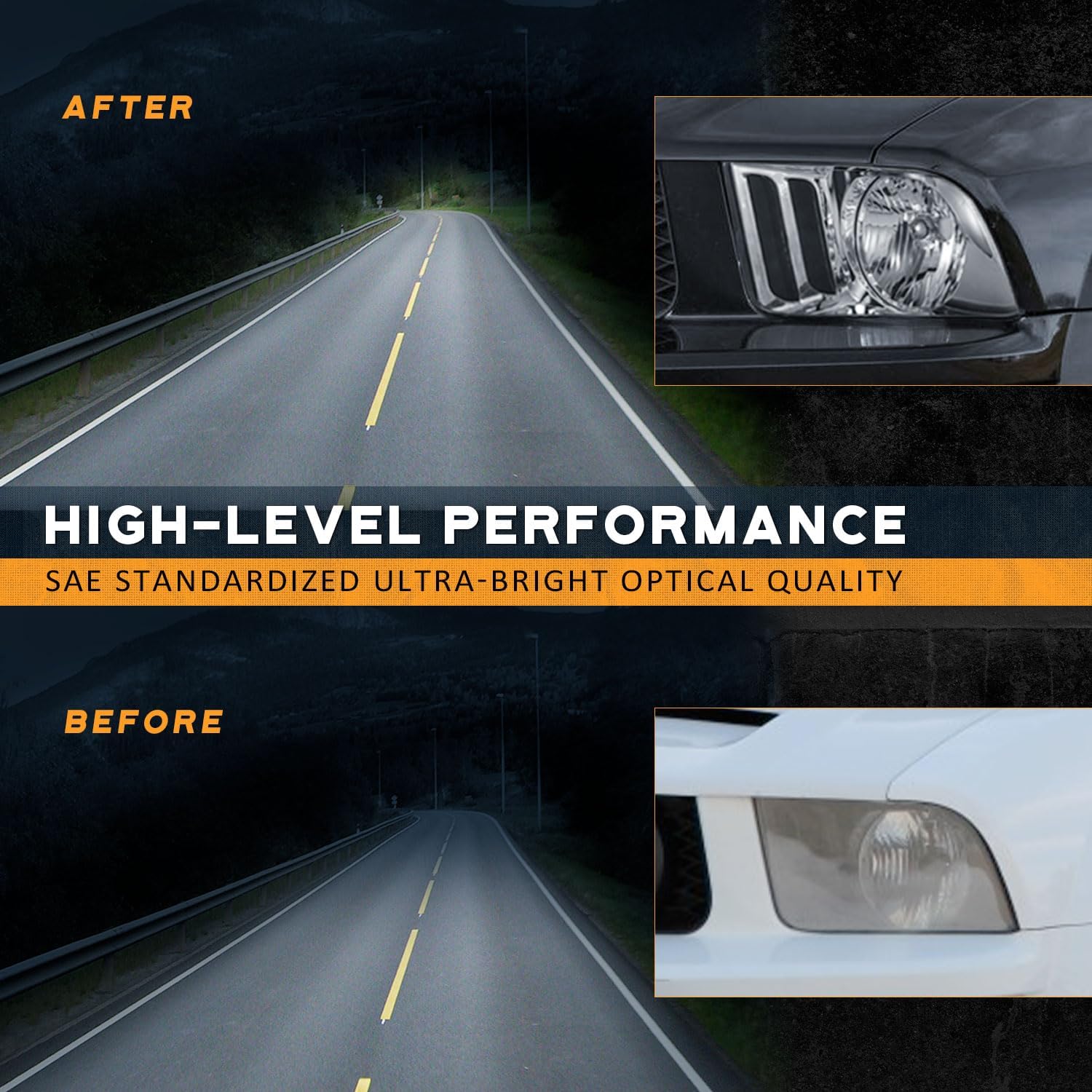 WEELMOTO Headlights Compatible with 2005-2009 Ford Mustang (Does NOT fit factory Xenon), Headlamp Replacement For 2005 2006 2007 2008 2009 Mustang Headlight Assembly Chrome Housing Smoke Lens