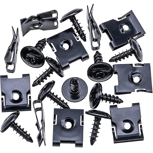 Miniatura 2 de Rexka 10 juegos de 10 protectores para guardabarros pernos de rejilla frontal kit de tuerca en U N90974701 compatible con Volkgswagon Audi A3 A4 A5