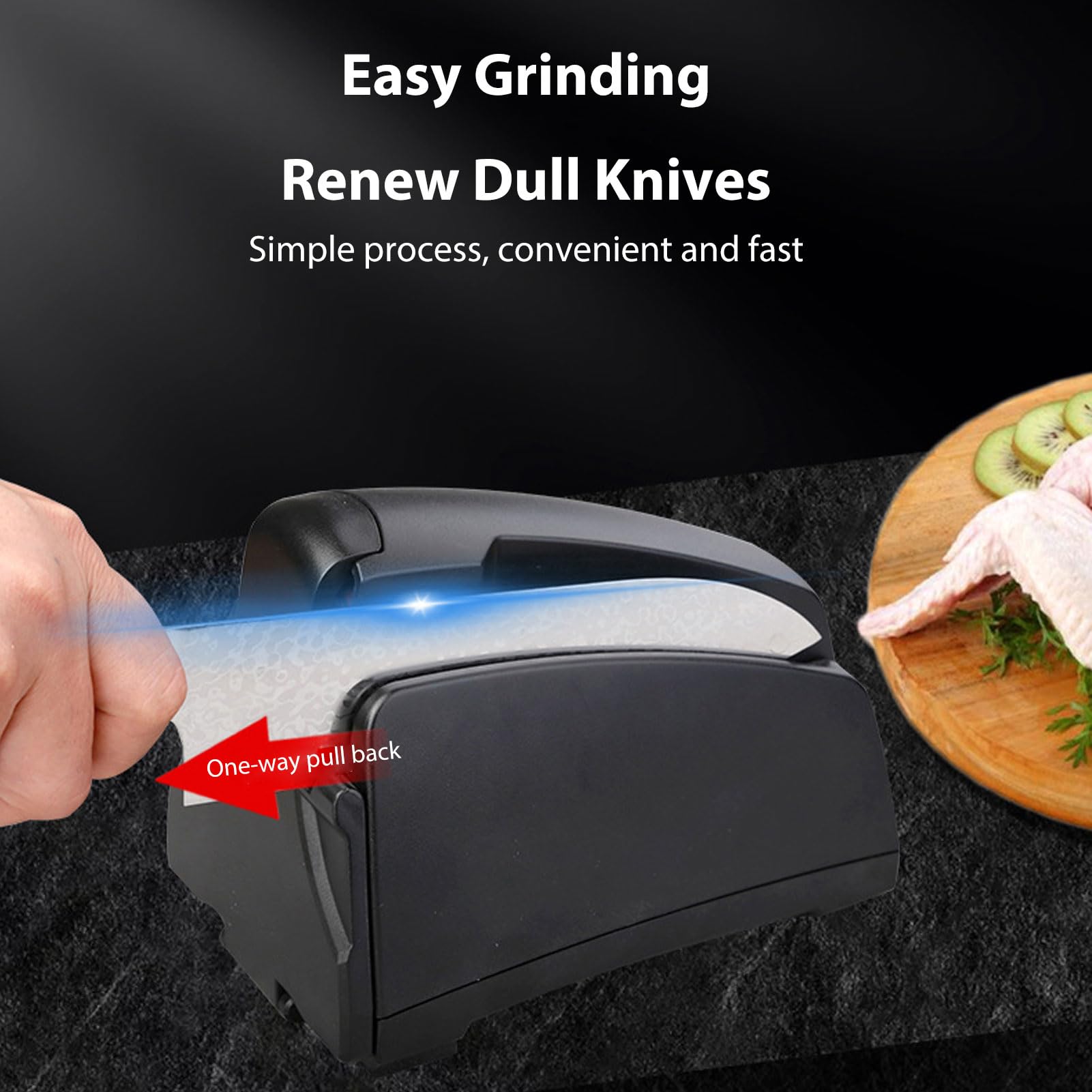 Affiliatore del Coltello Elettrico Affittatore da Professionale con Cinture Abrasive Flessibili 3 modalità 4000 Giri/Min per Chef Affettano le Forbici Santoku Coltelli (Plug)
