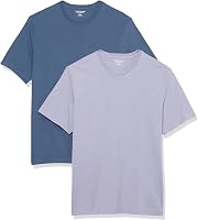 Amazon Essentials Men's 2-Pack Regular Fit Short-Sleeve Crewneck T-Shirts - Lightweight Cotton Jersey, Tagless Comfort
