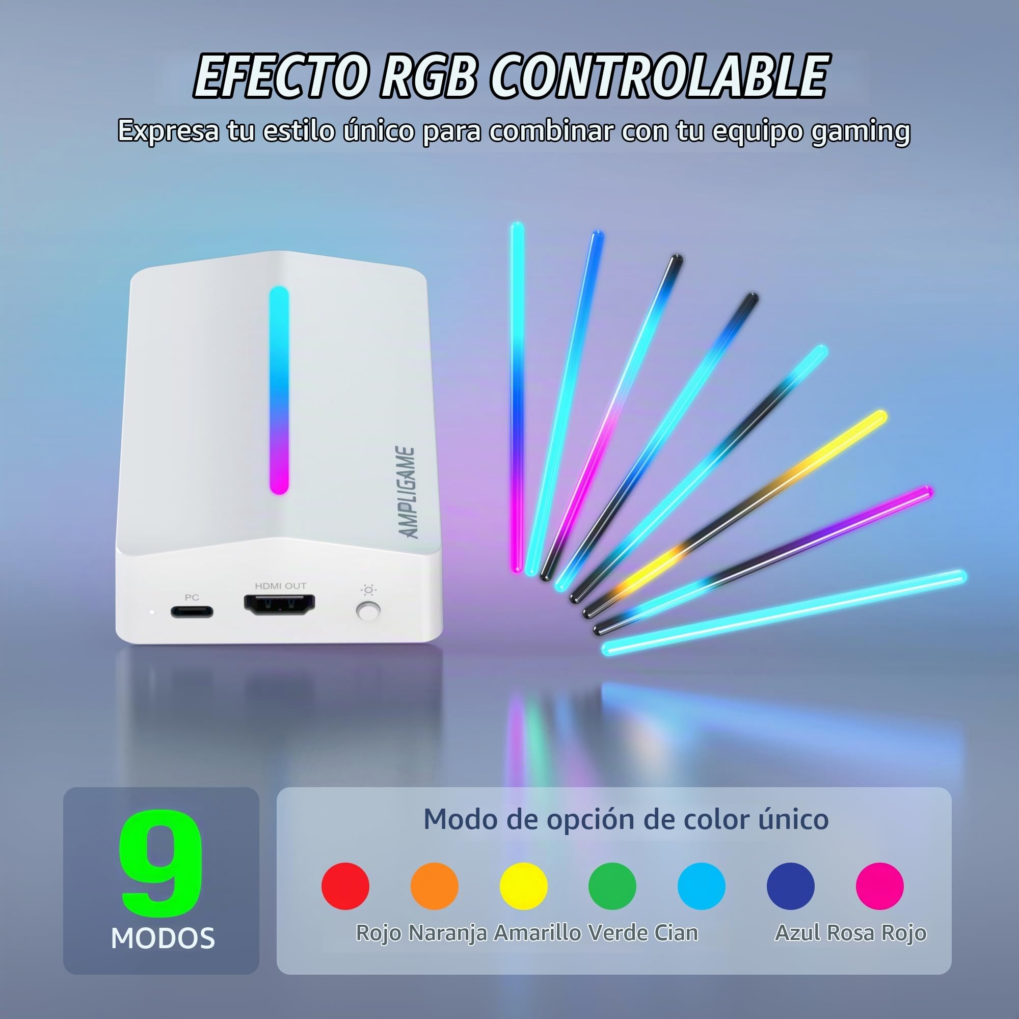 Fifine AmpliGame - Tarjeta de captura de video HDMI USB 4K para transmisión OBS, tarjeta de captura de audio 1080P con RGB, entrada/salida HDMI compatible con Switch/XBOX/PS5/Computer-V3 blanco