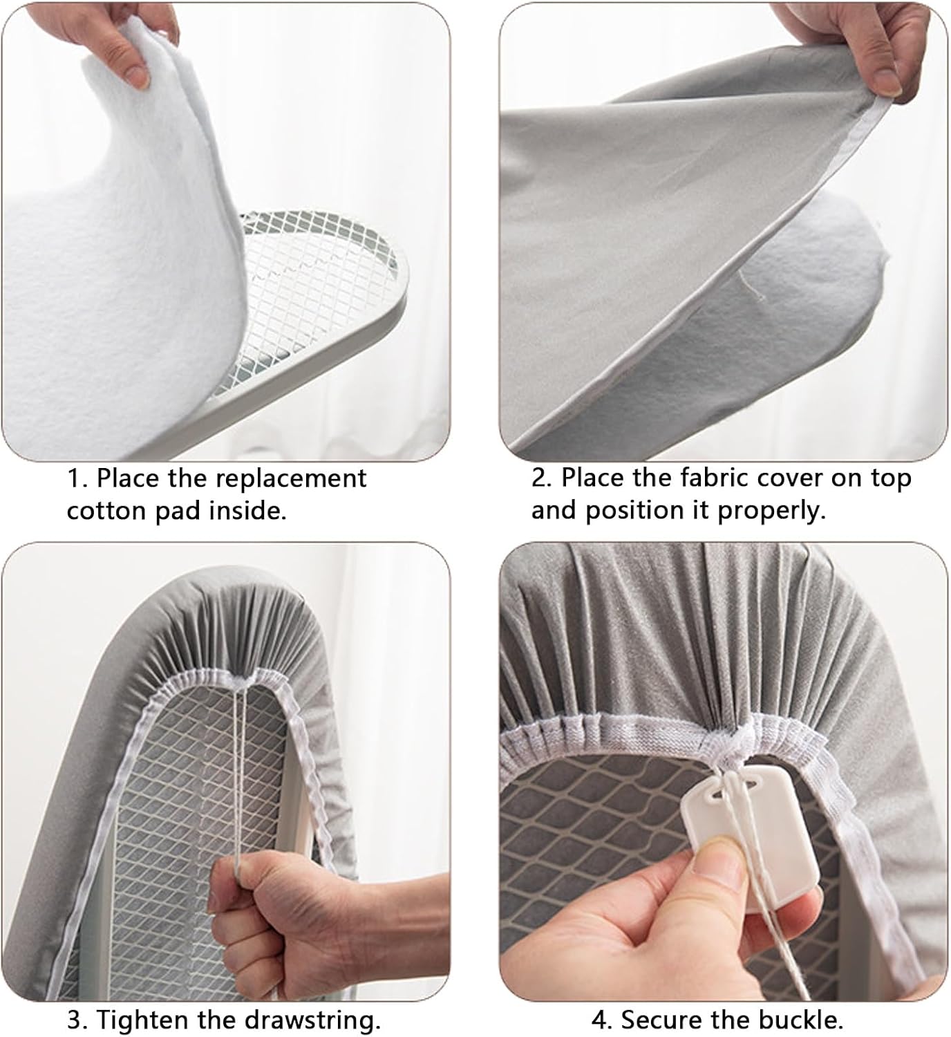 Ironing Board Replacement Cover with Padding, Non-Slip Elastic Edge, Heat & Scorch Resistant, Stylish Prints, Snug Fit Non-Slip(Style H,100x33cm)