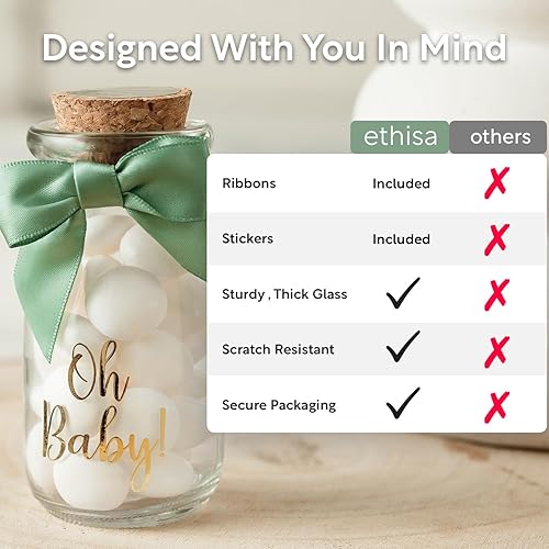 Miniatura 6 de Paquete de 24 botellas de vidrio de leche vintage Oh Baby Woodland con cintas y calcomanías, regalos elegantes para baby shower para invitados y Oh