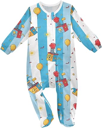 Baby Onesie Long Sleeve Romper Cotton One Piece Footies Jack in The Box Jumpsuits Sets 0-24M