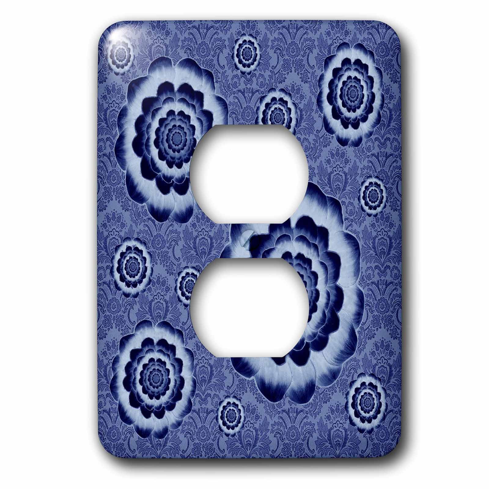 Funda para interruptor de luz de flores azul celeste 3dRose lsp_32130_6 placa decorativa pared