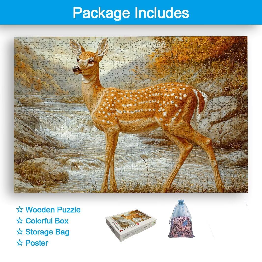 Puzzle dla dorosłych, 1500 sztuk, puzzle z jeleniem dla dorosłych, prezenty
