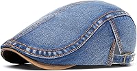 Vista 23 de Quanhaigou Gorras de mezclilla unisex estilo Newsboy, planas, Ivy Gatsby, para taxistas, gorros de conducción, de algodón, gorra de papá