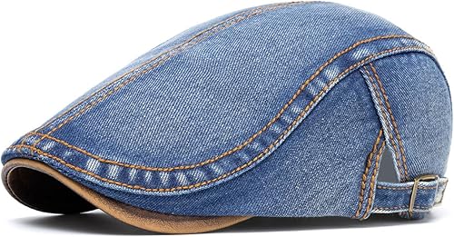 Miniatura 23 de Quanhaigou Gorras de mezclilla unisex estilo Newsboy, planas, Ivy Gatsby, para taxistas, gorros de conducción, de algodón, gorra de papá