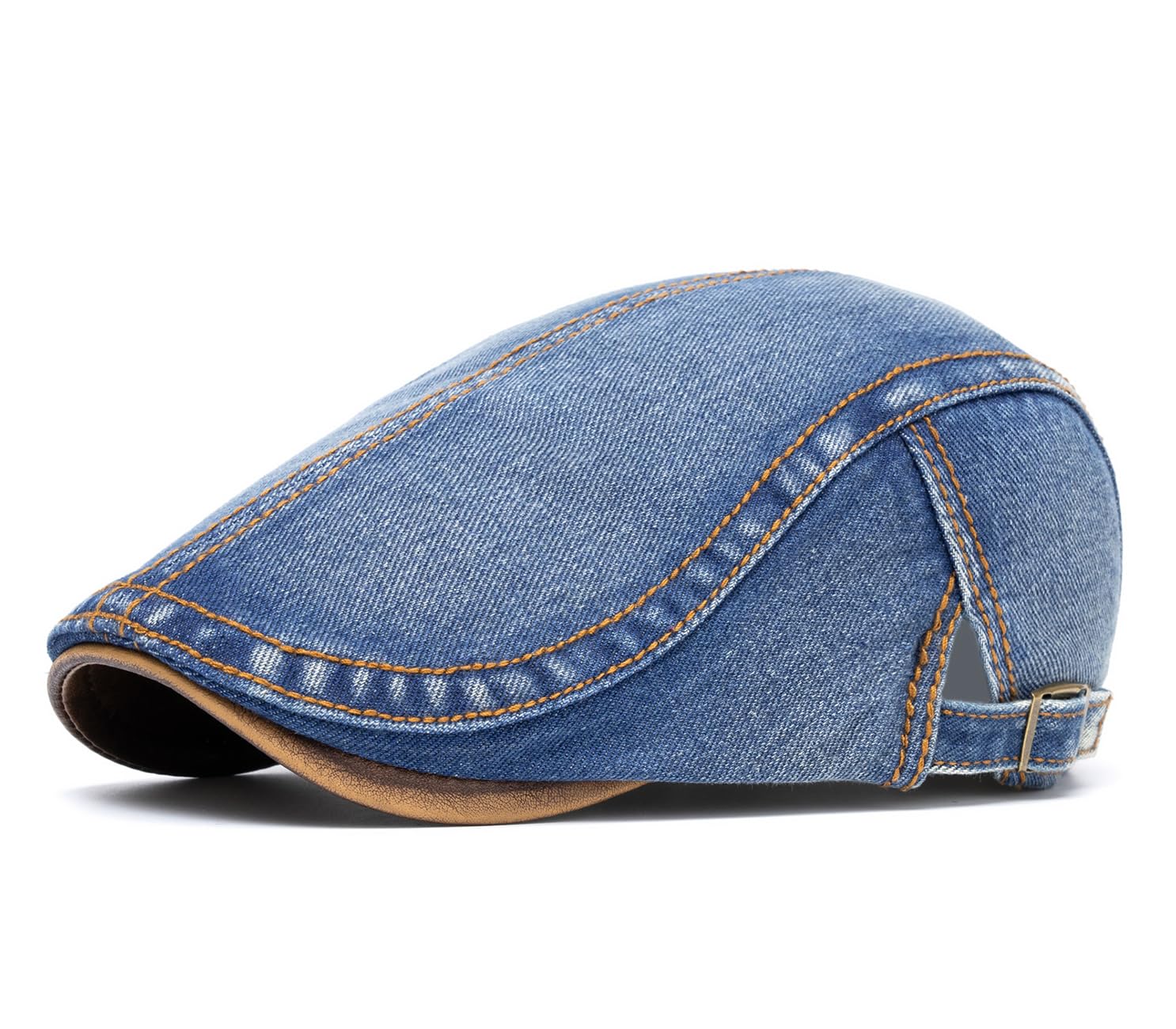 Quanhaigou Unisex Denim Newsboy Hats Flat Ivy Gatsby Cabbie Driving Berets Hat Cotton Dad Cap for Men Women