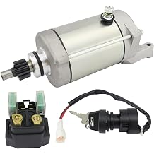 Starter w/Relay & Ignition Switch for Yamaha Raptor 660 660R YFM660R 2001-2005 LE SE, 3SX-81890-00-00 18760, Raptor 660 Starter YFM660R Starter, Replacement for Yamaha Raptor 660R Starter