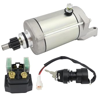 Starter w/Relay & Ignition Switch for Yamaha Raptor 660 660R YFM660R 2001-2005 LE SE, 3SX-81890-00-00 18760, Raptor 660 Starter YFM660R Starter, Replacement for Yamaha Raptor 660R Starter