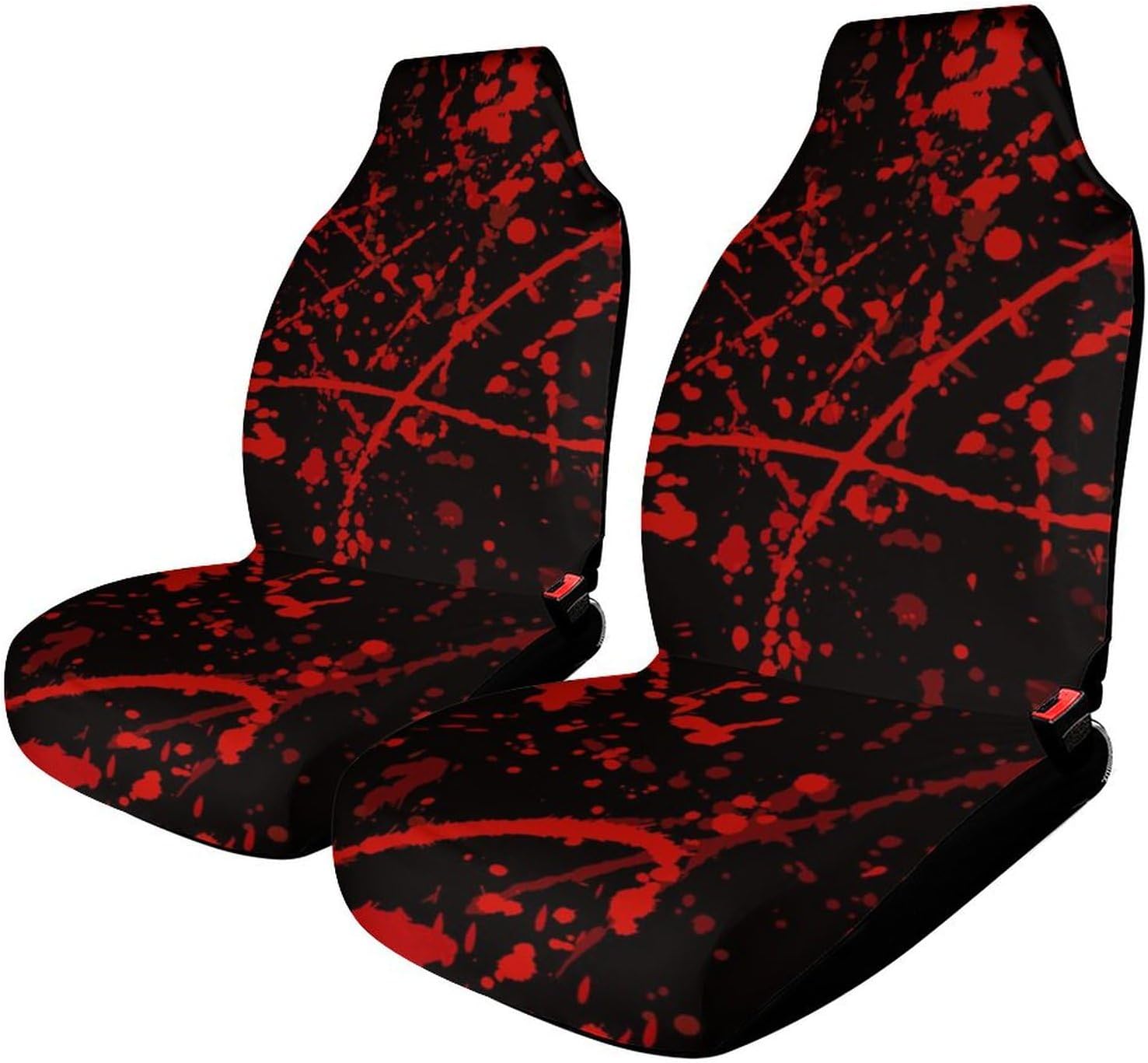 Blood Stains Halloween Front Car Seat Cover Red Horror Spooky Car Seat Protector Non-Slip Decor Interior Accessories Fits Most Van Auto Cars Truck